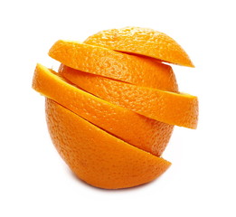 Fototapeta na wymiar Orange slices isolated on white background