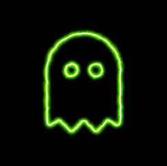 green neon symbol ghost
