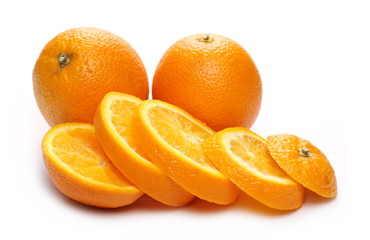 Orange slices isolated on white background