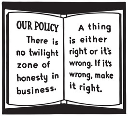Our Policy - Retro Ad Art Banner