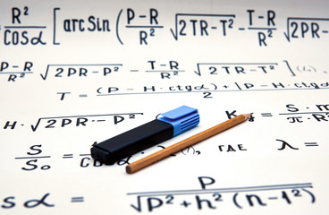 Mathematical background, handwritten formulas points