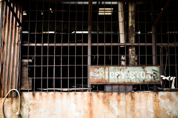 Old steel factory Retro photography Industrial, old factory, metal pipe, dark interior decoration...