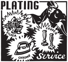 Plating Service - Retro Ad Art Banner