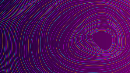 Topographic curved circles on black background. 