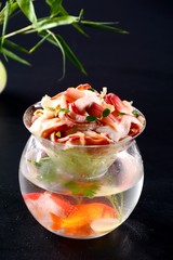 fresh salad with shrimps
