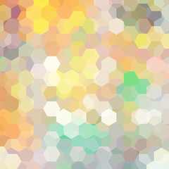 Fototapeta na wymiar Vector background with pastel yellow, beige, gray hexagons. Can be used in cover design, book design, website background. Vector illustration