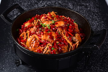 vegetables in pan