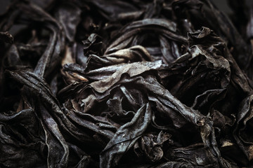 dried black tea close-up