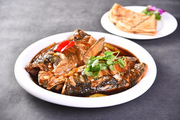 grilled meat and vegetables