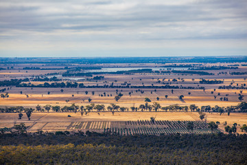 Beautiful farmlands in Australian countryside. Grampians National Park, Victoria, Australia