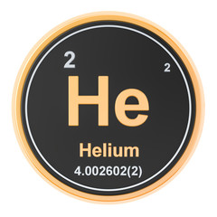 Helium He chemical element. 3D rendering