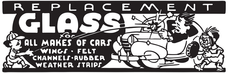 Replacement Glass  - Retro Ad Art Banner