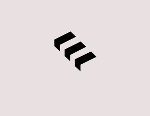 Geometric logo icon silhouette of a piano key minimalism © Logomarket