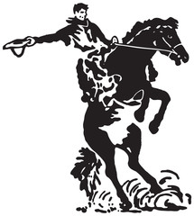 Rodeo Rider 3  - Retro Ad Art Banner
