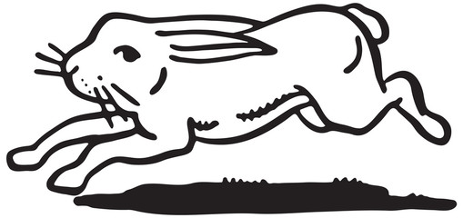Running Rabbit  - Retro Ad Art Illustration