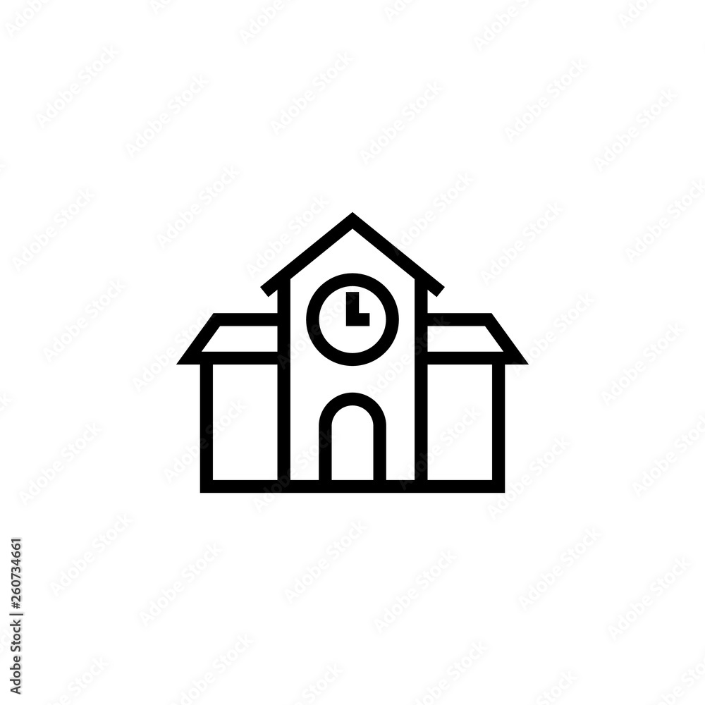Poster clock, building icon. element of building icon. thin line icon for website design and development, a