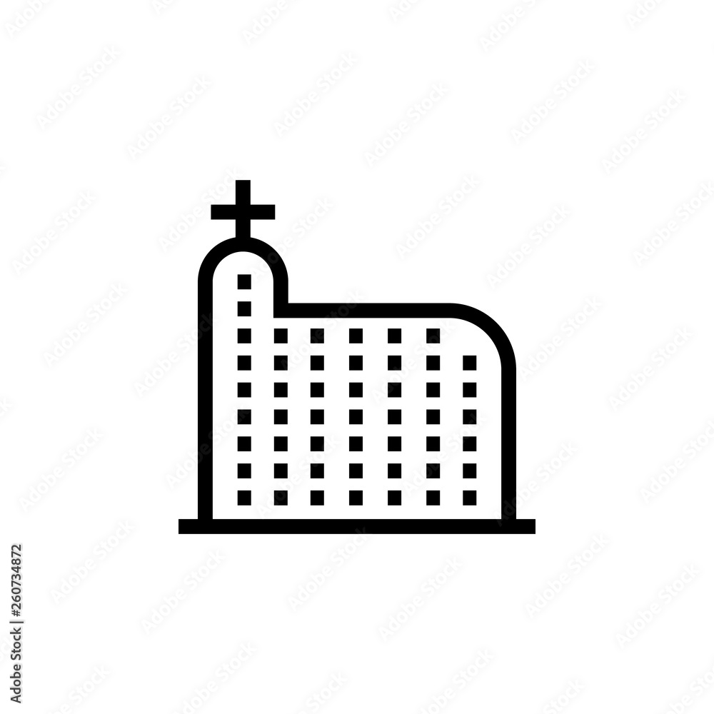 Poster hospital, building icon. element of building icon. thin line icon for website design and development