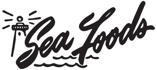 Sea Foods  - Retro Ad Art Banner