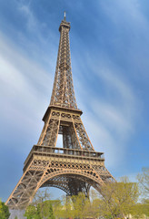 Fototapeta na wymiar famous eiffel tower on the sky in Paris - France