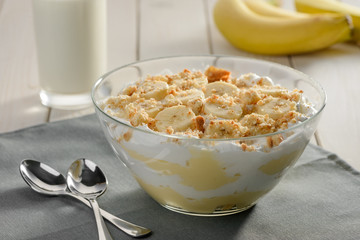 Delicious banana cream pudding
