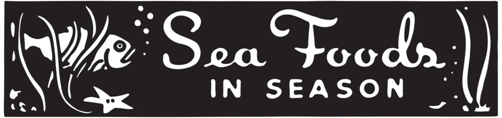 Sea Foods 2  - Retro Ad Art Banner
