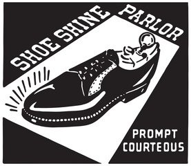 Shoe Shine Parlor  - Retro Ad Art Banner