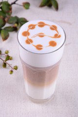 glass of milk on white background with copy space for your text