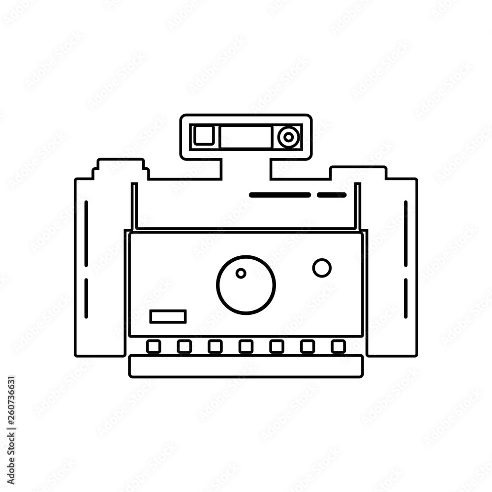 Poster photo camera icon. element of equipment photography for mobile concept and web apps icon. outline, t