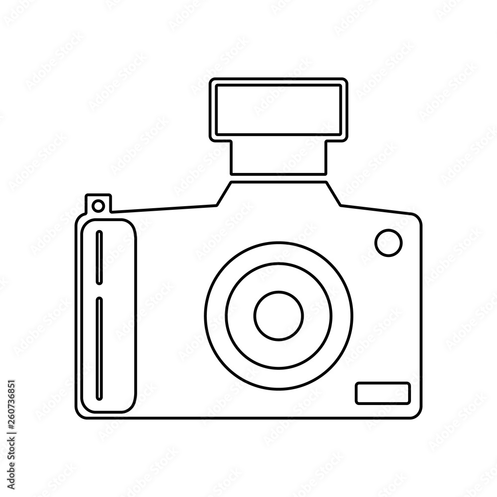 Poster digital camera icon. element of equipment photography for mobile concept and web apps icon. outline,