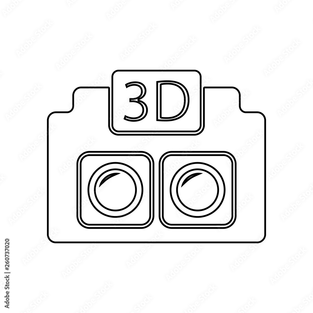 Aufkleber 3d camera icon. element of equipment photography for mobile concept and web apps icon. outline, thin