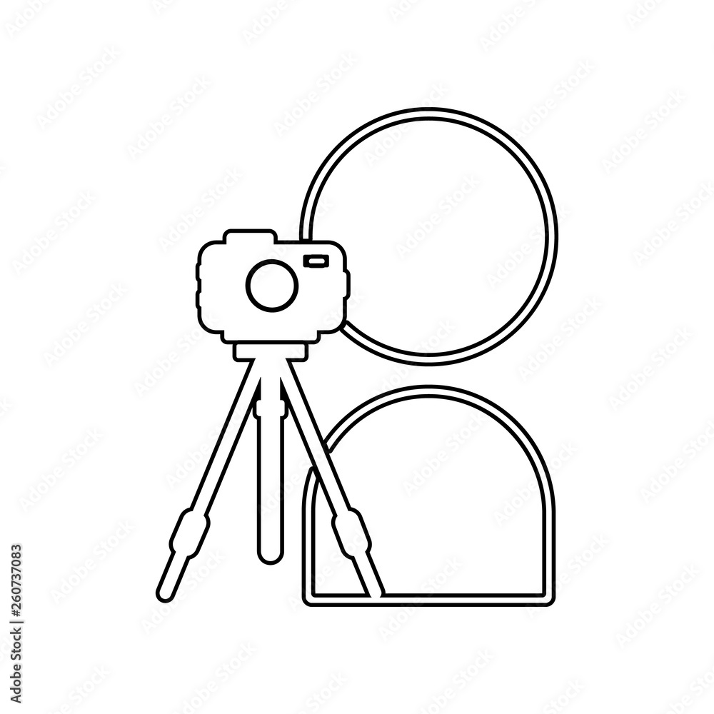 Poster camera, lens filter icon. element of equipment photography for mobile concept and web apps icon. out