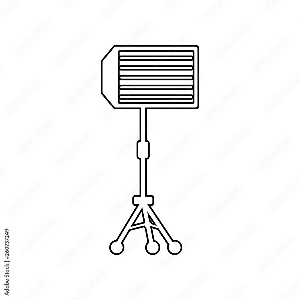 Poster studio lights icon. element of equipment photography for mobile concept and web apps icon. outline, 