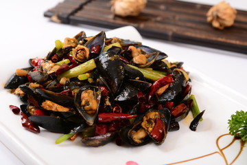 mussels on plate