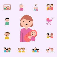 baby, mother cartoon icon. family icons universal set for web and mobile