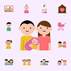 baby, parents cartoon icon. family icons universal set for web and mobile
