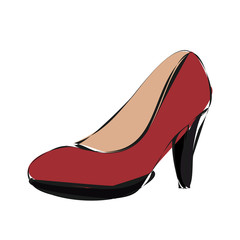 contour of women's shoes with heels