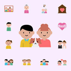 boy, girl, dog cartoon icon. family icons universal set for web and mobile