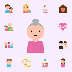 family, grandmother cartoon icon. family icons universal set for web and mobile