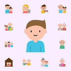 Fototapeta na wymiar family, son cartoon icon. family icons universal set for web and mobile