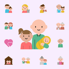 father, baby, daughter cartoon icon. family icons universal set for web and mobile