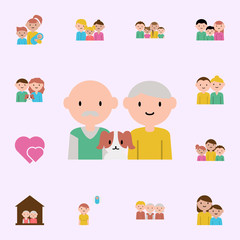 grandparents, dog cartoon icon. family icons universal set for web and mobile