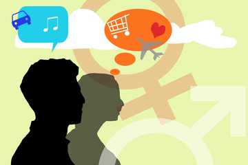 Mann und Frau denken in einer Beziehung