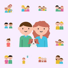 man, woman, dog cartoon icon. family icons universal set for web and mobile