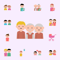 parents, son cartoon icon. family icons universal set for web and mobile