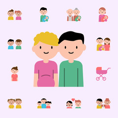 pregnant woman, father cartoon icon. family icons universal set for web and mobile