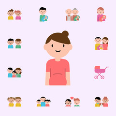 pregnant woman cartoon icon. family icons universal set for web and mobile