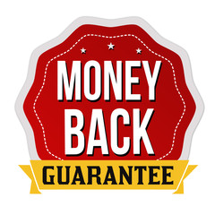 Money back label or sticker