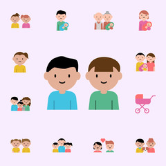 two boy cartoon icon. family icons universal set for web and mobile