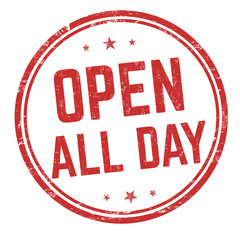 Open all day sign or stamp