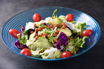 fresh salad with tomatoes and cheese